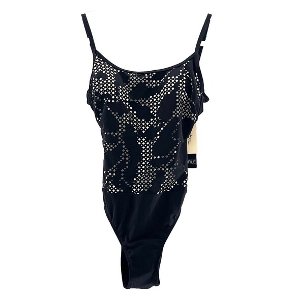 Women’s‎ Gottex One Piece Black Mashrabiya Swimsuit Size 8 NWT - Picture 1 of 9